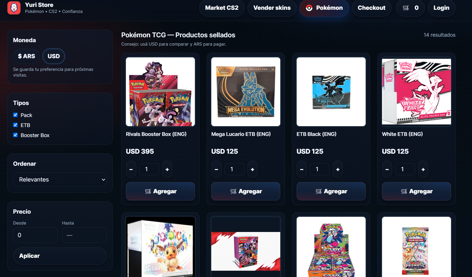 Ejemplo de compra en CS2